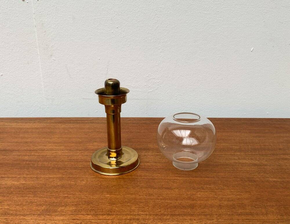Brass and glass candle holder by Harald Buchrucker, mid-century, 1960s.