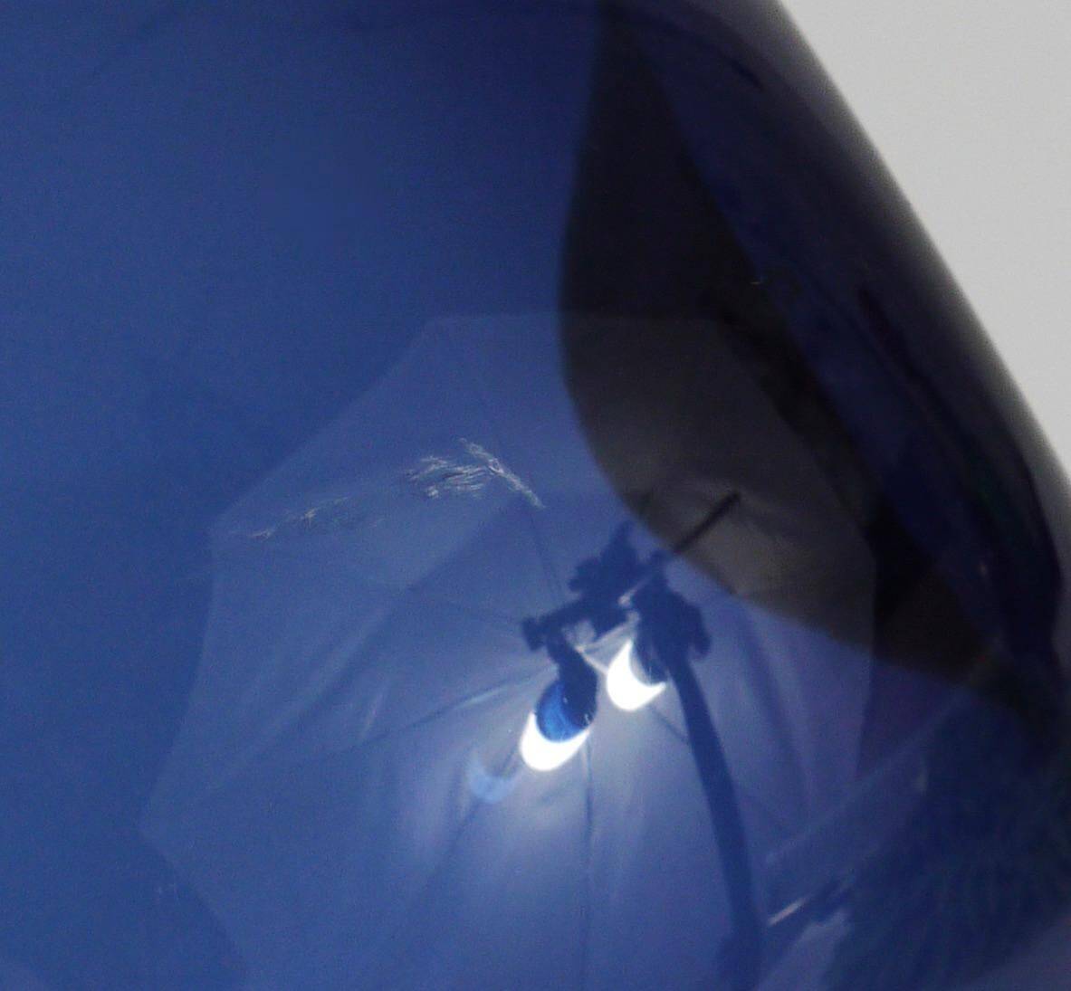 Glass vase signed Bleu Timo Sarpaneva Pullo Oiseau, Iittala, Finland, 1950s