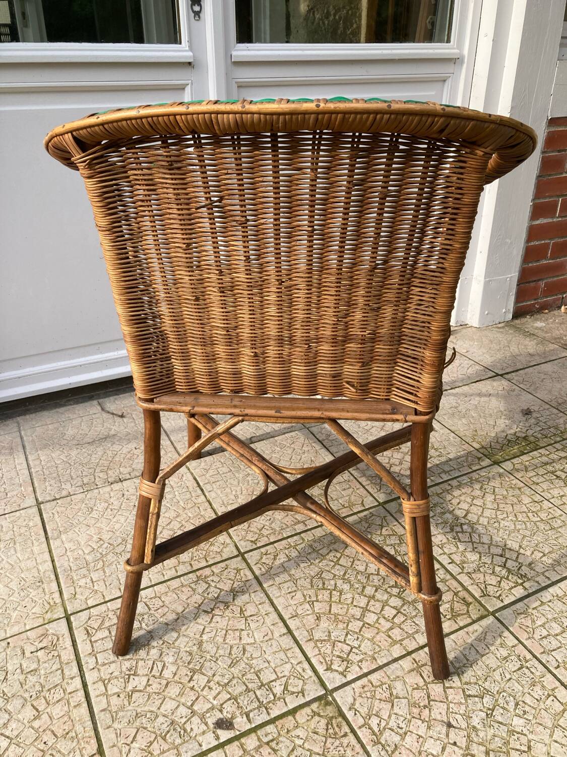 Fauteuil en osier vintage