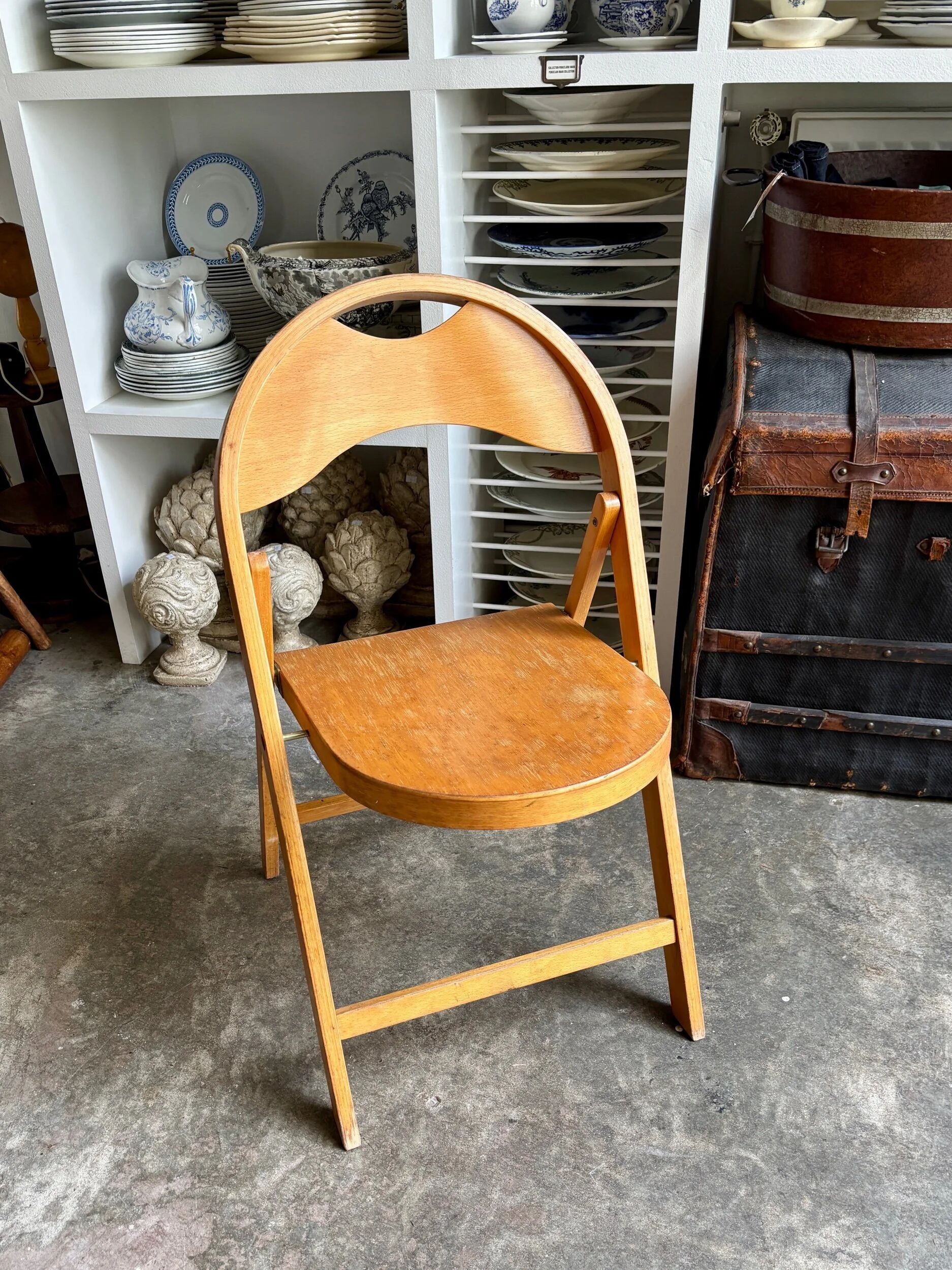 Light wooden folding chair