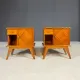 Pair of vintage mid-century modern wooden bedside tables / nightstands, 60 × 54 × 30 cm
