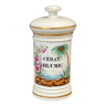 Pot à pharmacie en faïence avec couvercle à décor floral du XIXème siècle.