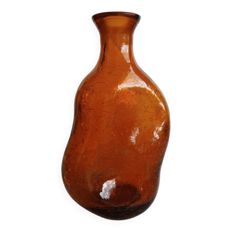 Vase marron craquelé forme originale