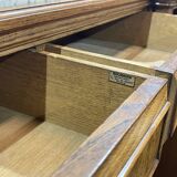 SOUBRIER Chippendale sideboard in oak, elm burl and marble