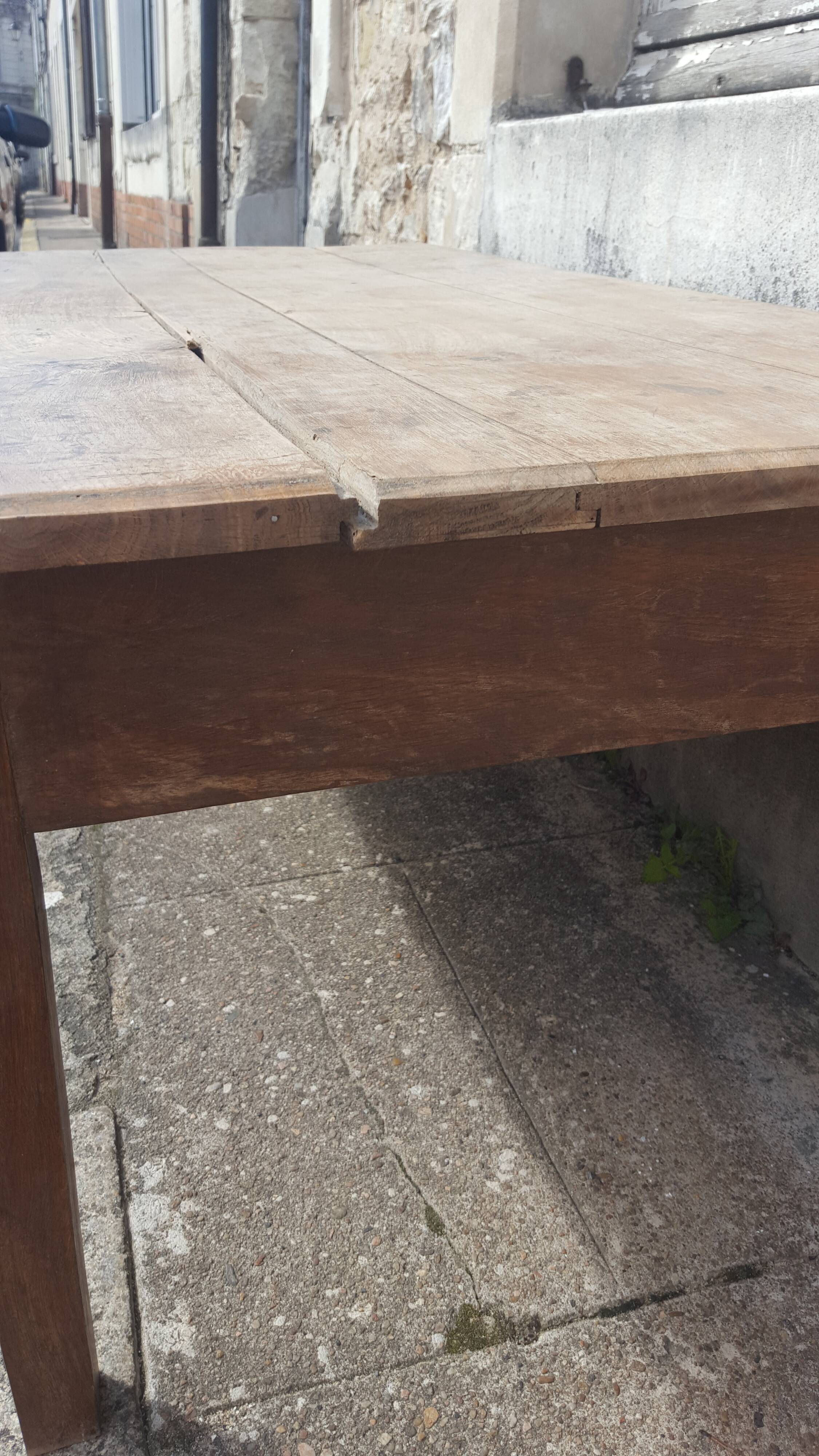 Raw wood farm table coffee table