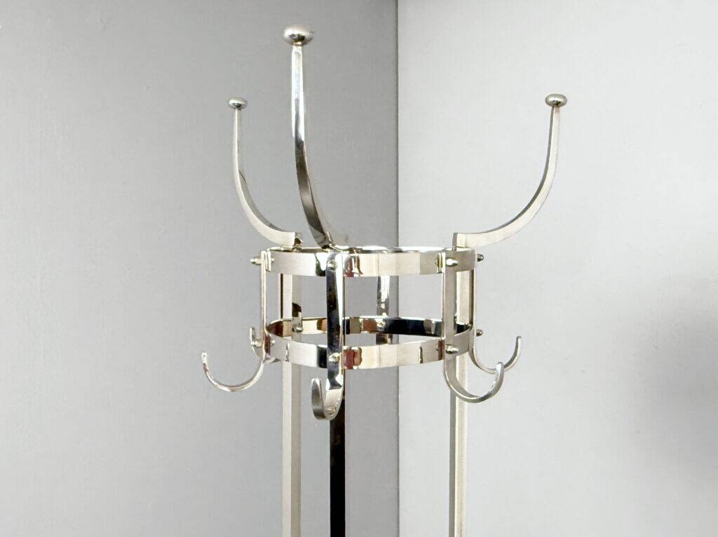 Nymphenburg coat stand in nickel-plated brass by Otto Blümel for ClassiCon, Germany, 1990s