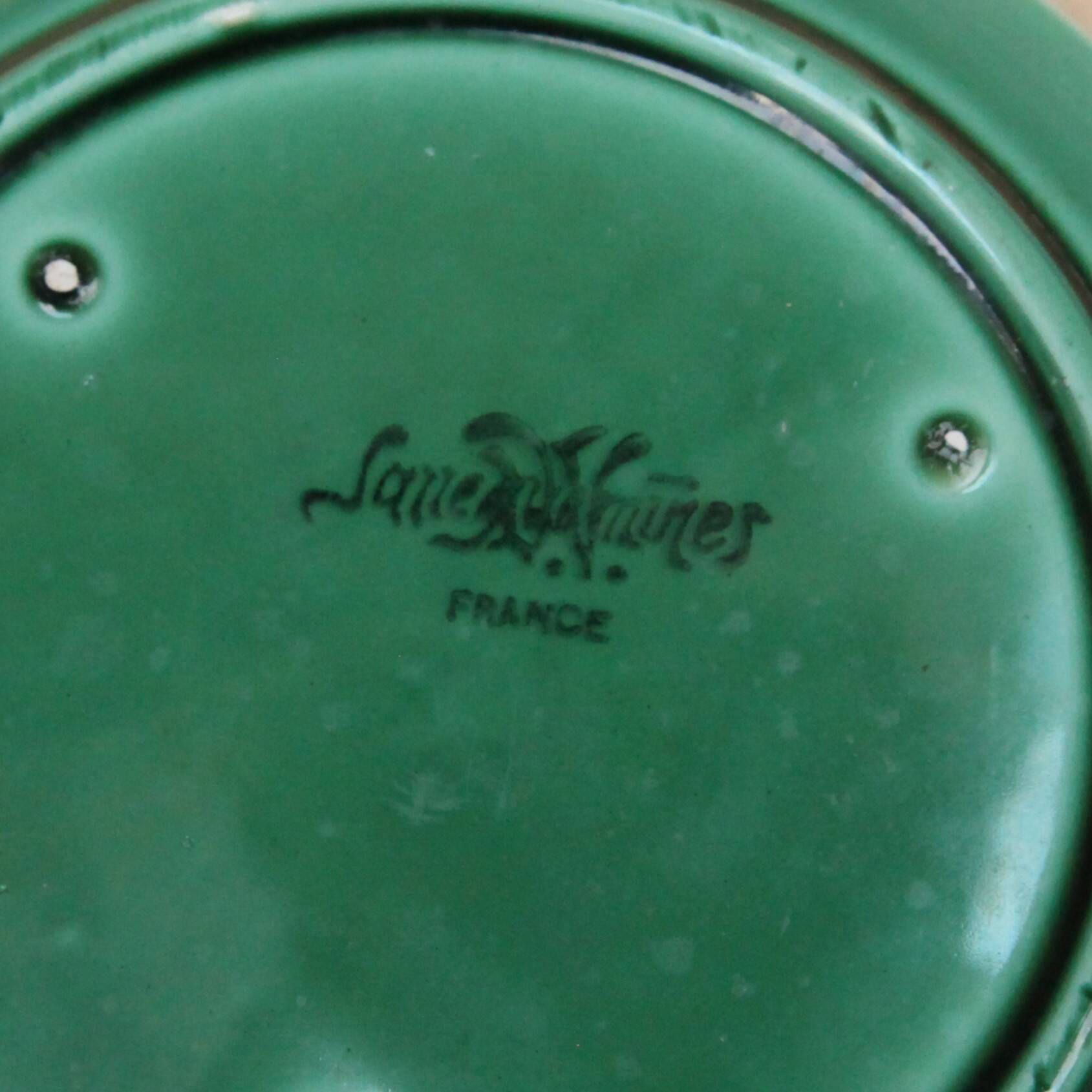 Sarreguemines ceramic bottle coaster