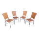 4 Metal and rattan bistro chairs for brewery, beer, café and terrace