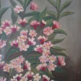 Oil painting on canvas still life bouquet of flowers bohemian countryside