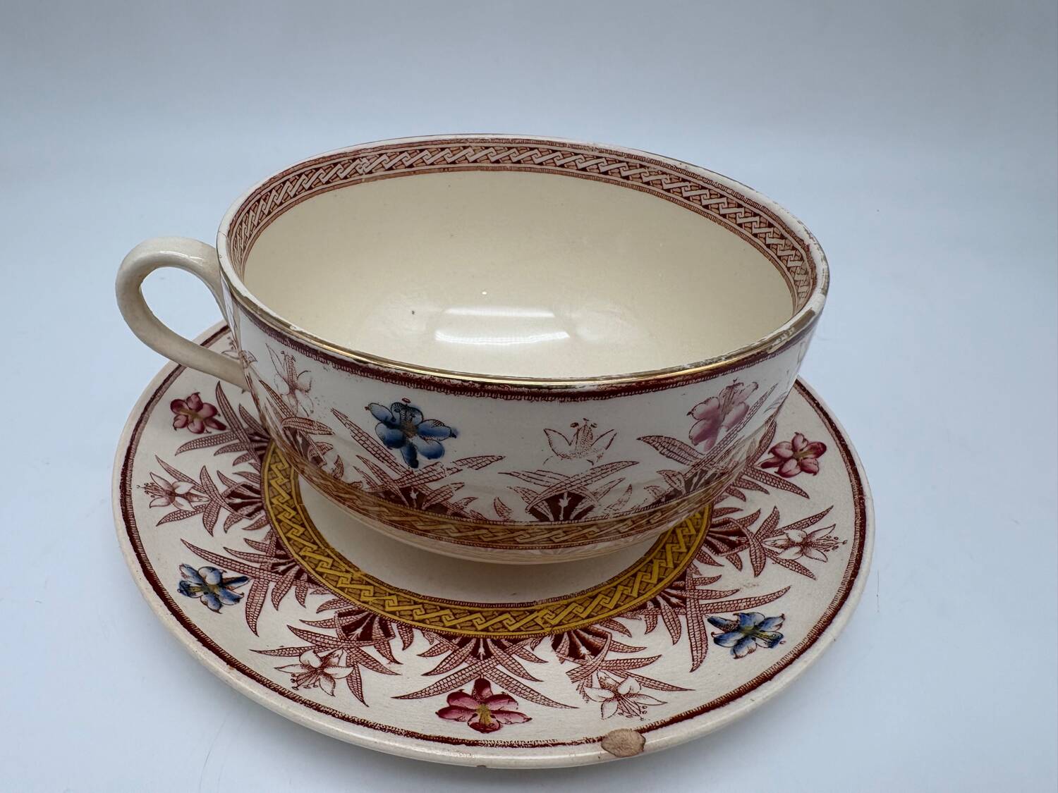 Chocolate cup, Sarreguemines, Derby model, ironstone