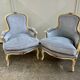 Pair of cabriolet armchairs in Louis XV style