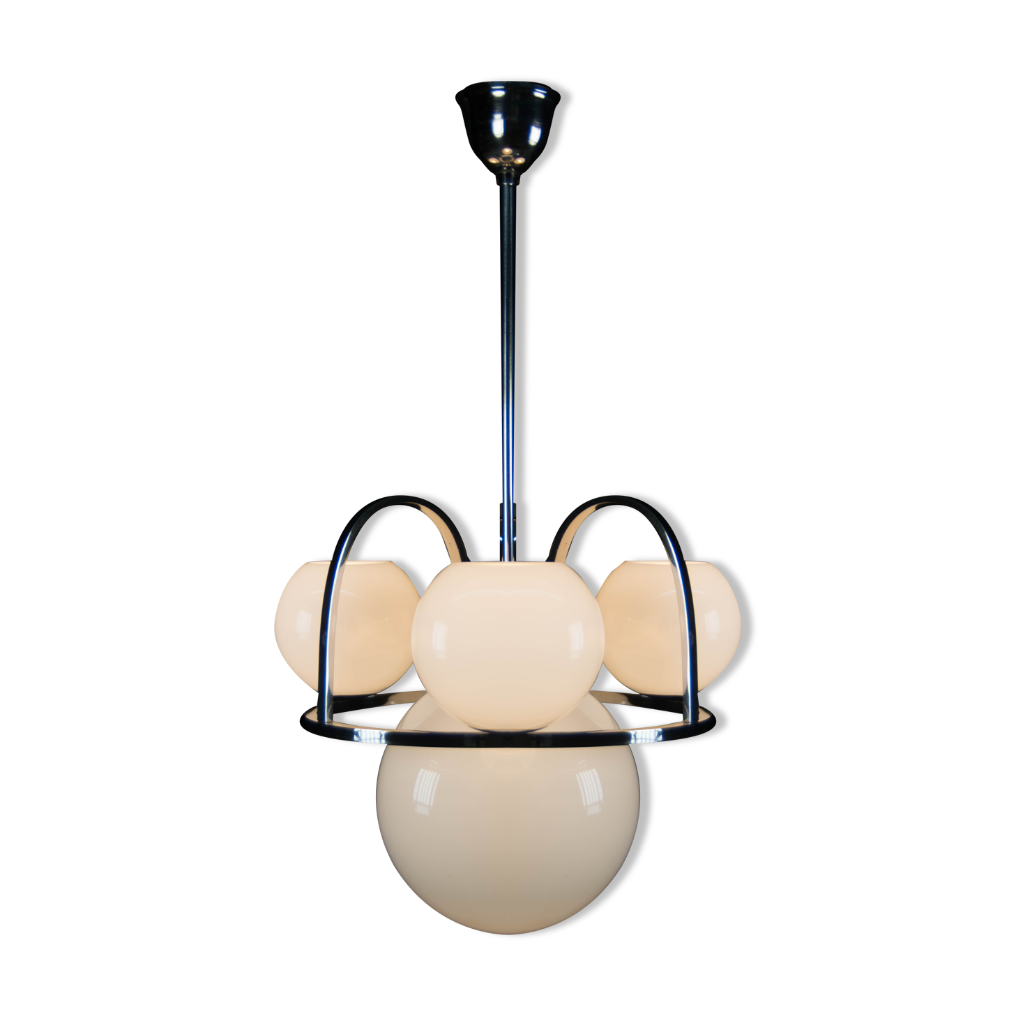 Bauhaus Chrome-plated Chandelier, 1930s