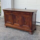 Walnut sideboard, Louis Philippe style, three doors, three shelves