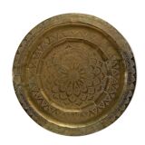Chic vintage ethnic decorative oriental engraved copper plate