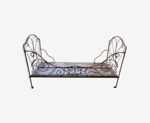 Banquette lit d'époque en fer