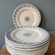 Series of 12 flat plates XIXth earthenware Terre de Fer Clairefontaine