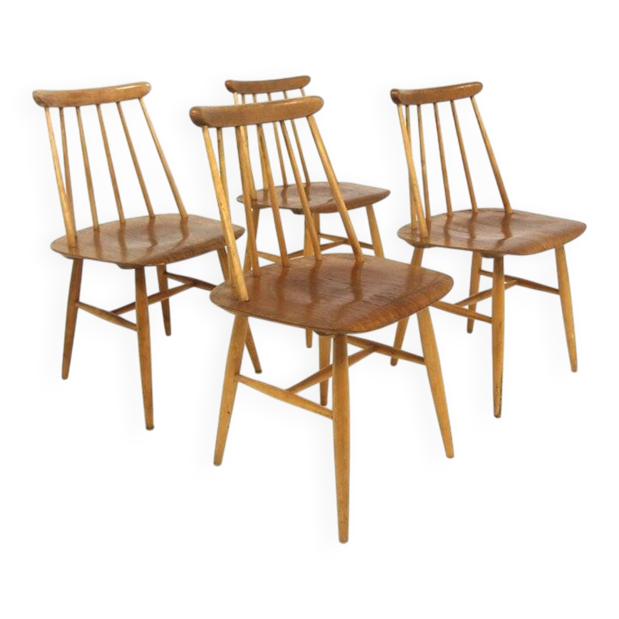 Set of 4 "Fanett" teak chairs by Ilmari Tapiovaara, Sweden, 1960
