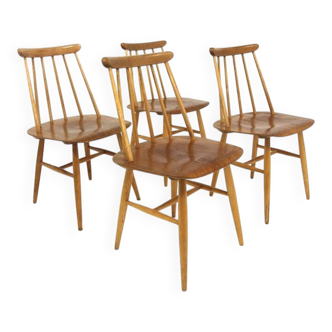 Set of 4 "Fanett" teak chairs by Ilmari Tapiovaara, Sweden, 1960