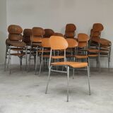 Lot of 24 chairs school chairs industrial style ex Czechoslovakia 1950