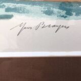 Numbered lithograph signed by Yves BRAYER: horses in the Camargue