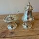 Vintage silver-plated table service duo – Mustard pot with spoon