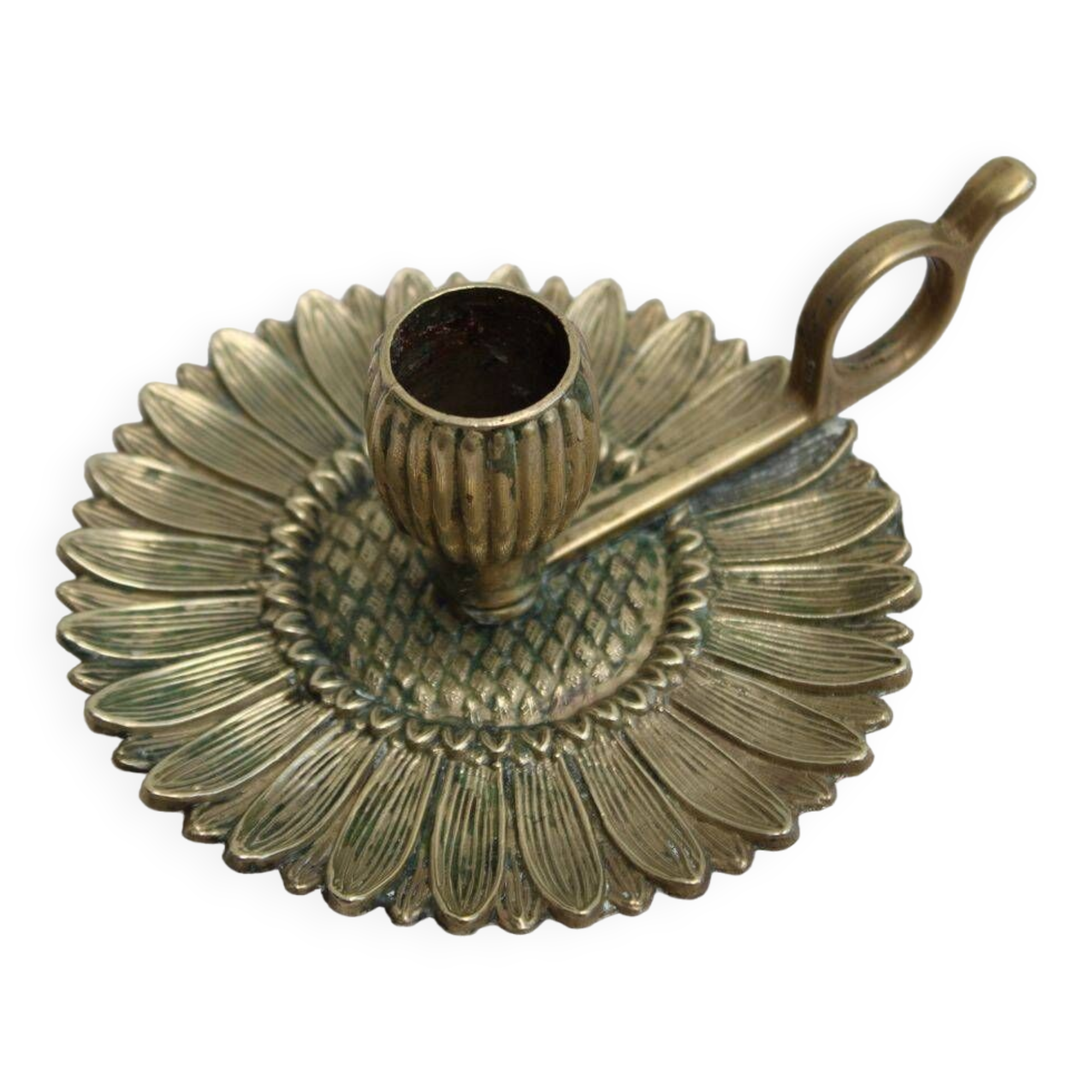 Gold metal candle holder