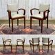 Pair of Art Deco bridge chairs in beech and imitation leather from the 1950s