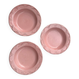 Pink ceramic soup plates