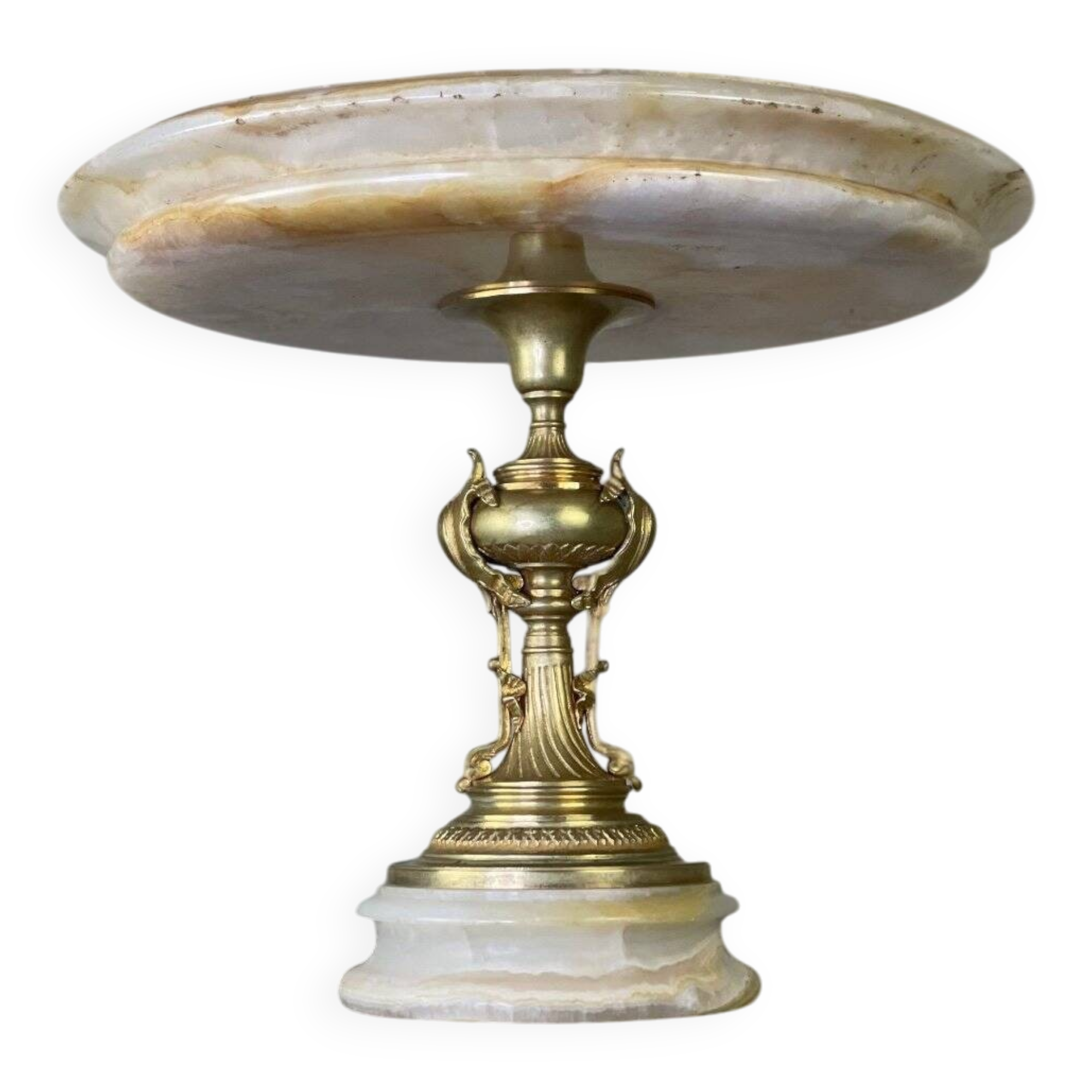 Coupe en onyx et bronze doré vers 1880