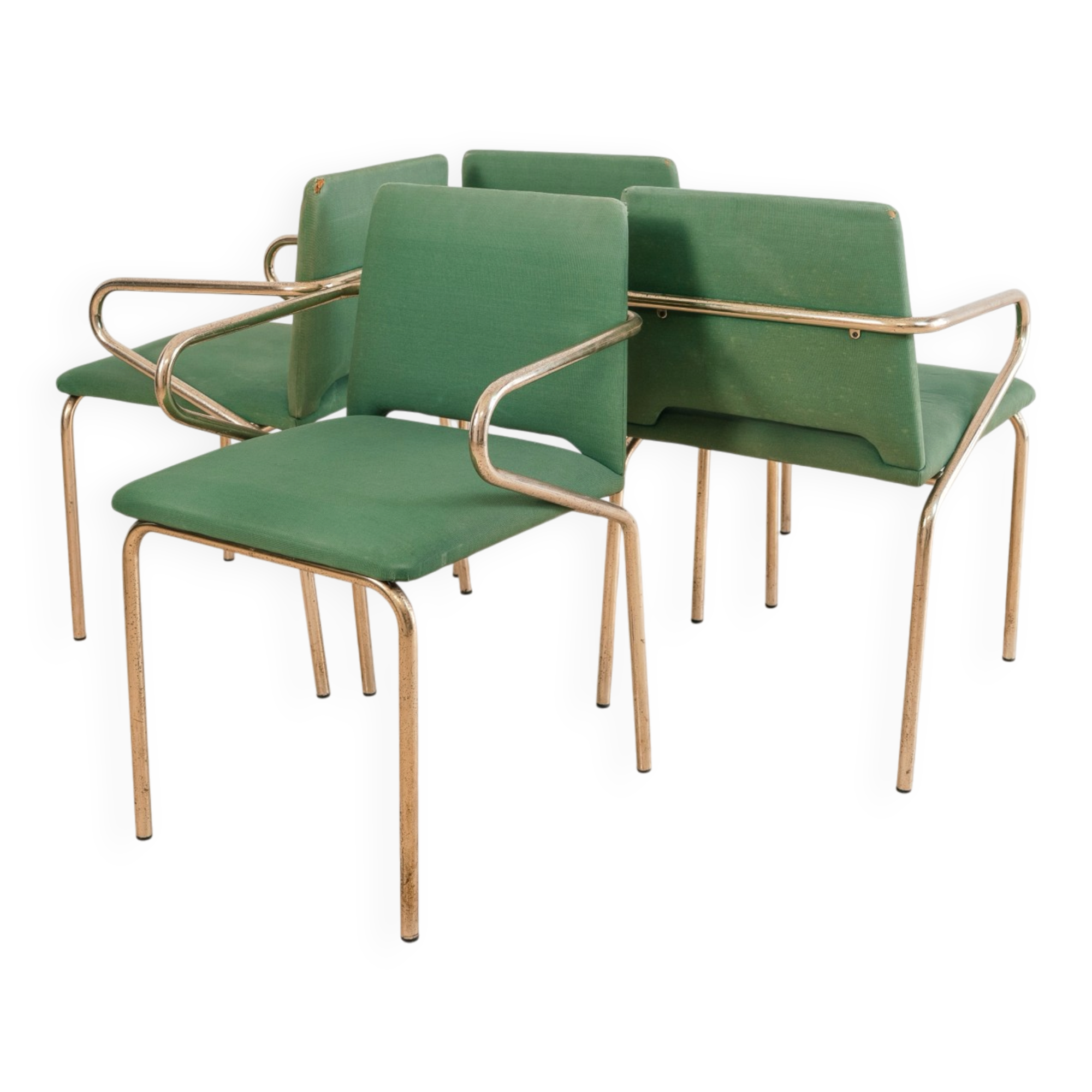Set of 4 Hollywood Regency vintage design chairs from the 70s modern antiques.
