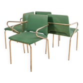 Ensemble de 4 chaises Hollywood Regency design vintage années 70 modernariato chai.