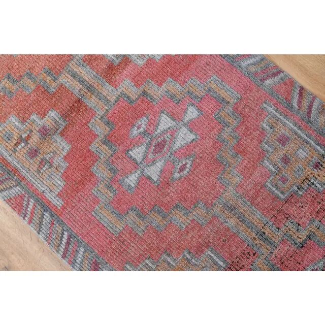 1970s Turkish Oushak Handmade Wool Cotton Orange Area Rug 86x284