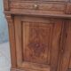 Antique walnut and white marble bathroom cabinet
