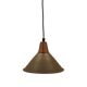 Danish Brass Pendant Lamp, Industrial Cone Shade, 1960s