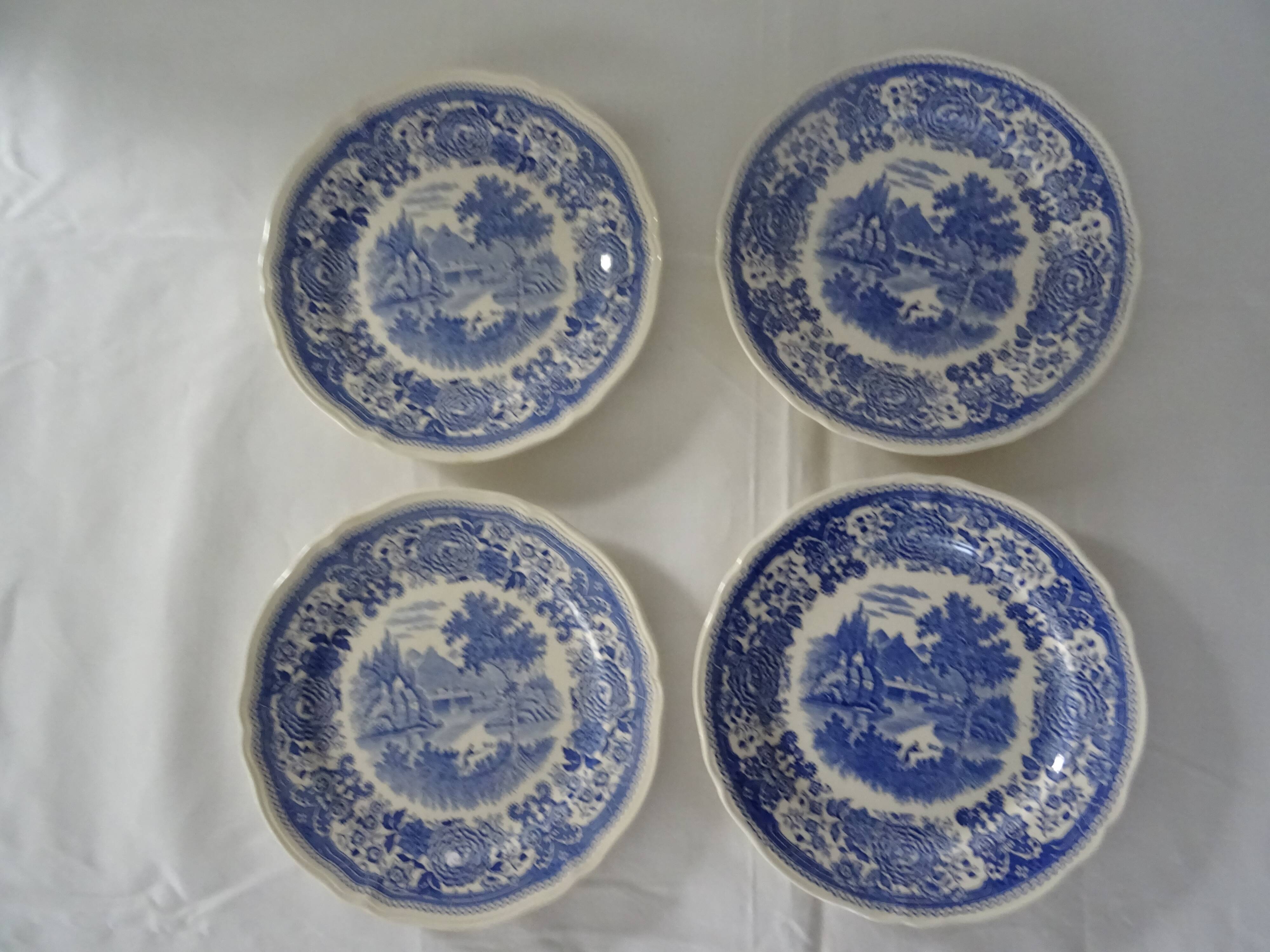 4 plates old faience 506 112 villeroy boch burgenland blue
