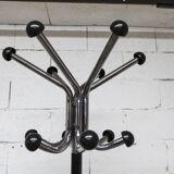 Portemanteau perroquet industriel 1970 porte parapluie et 12 patères 193cm