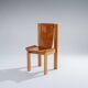 Elm and leather chair, Luigi Gorgoni, 1970s