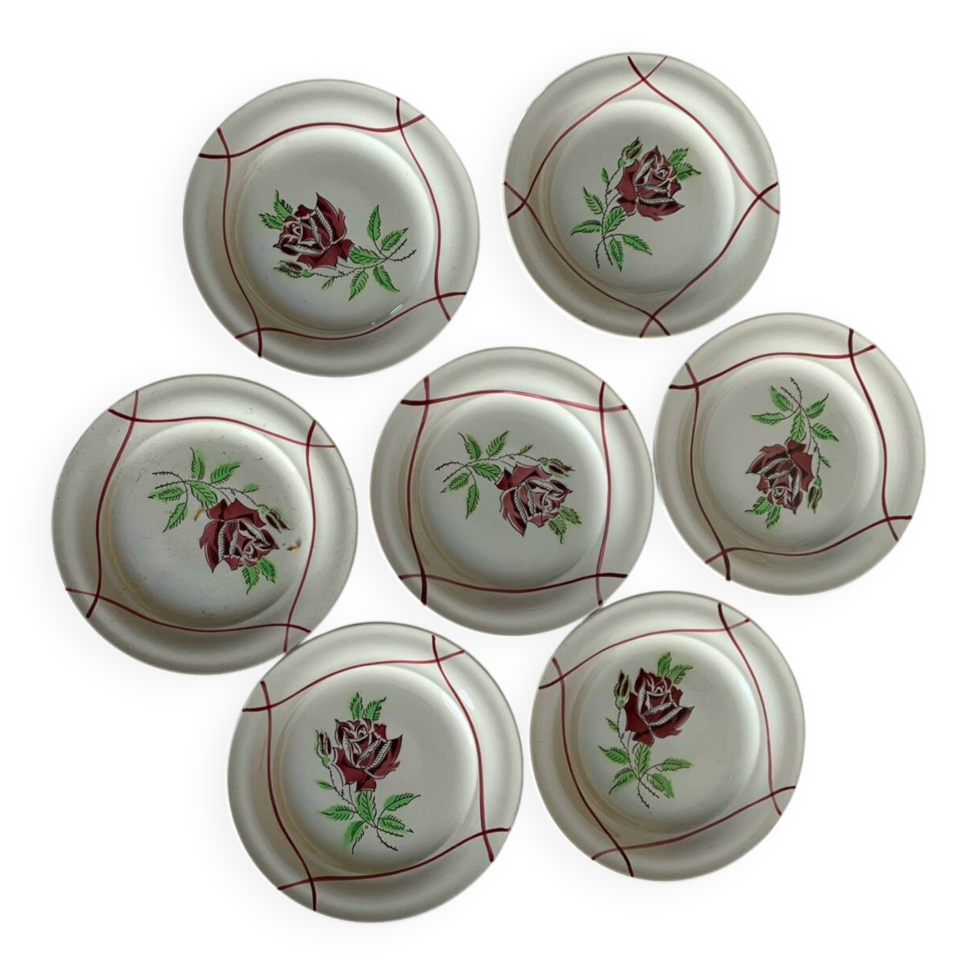 8 flat plates for starter-dessert - Saint-Amand - Model Dominique