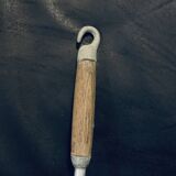 Louche ancienne 1960 39cm alu manche bois à suspendre ancien vintage retro