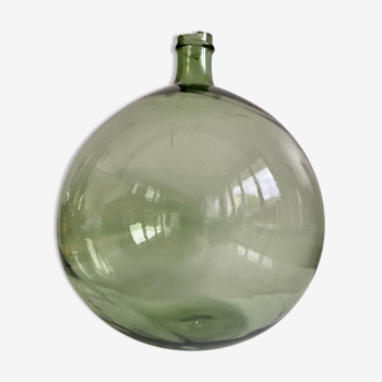 Dame-jeanne old cylindrical 12L blown glass