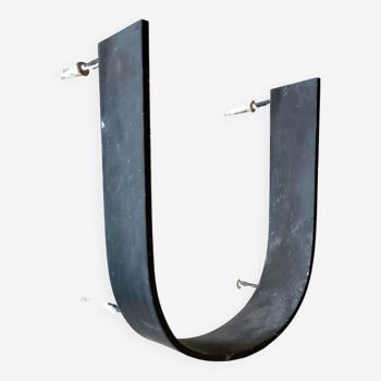 Large vintage metal letter U