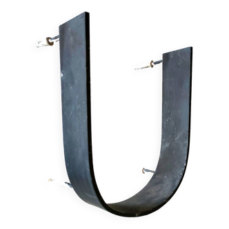 Large vintage metal letter U