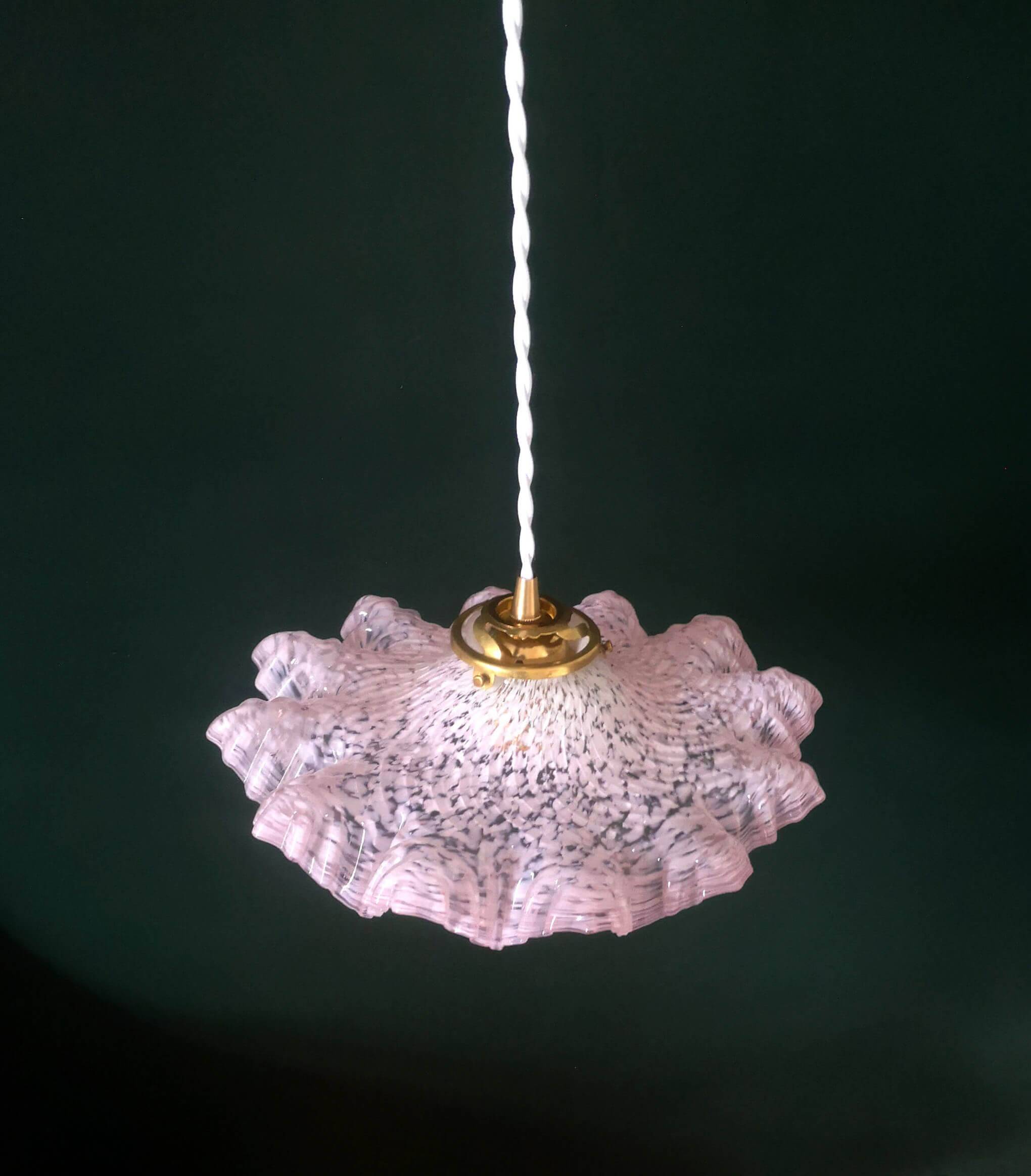 Suspension glass of pink clichy *C11