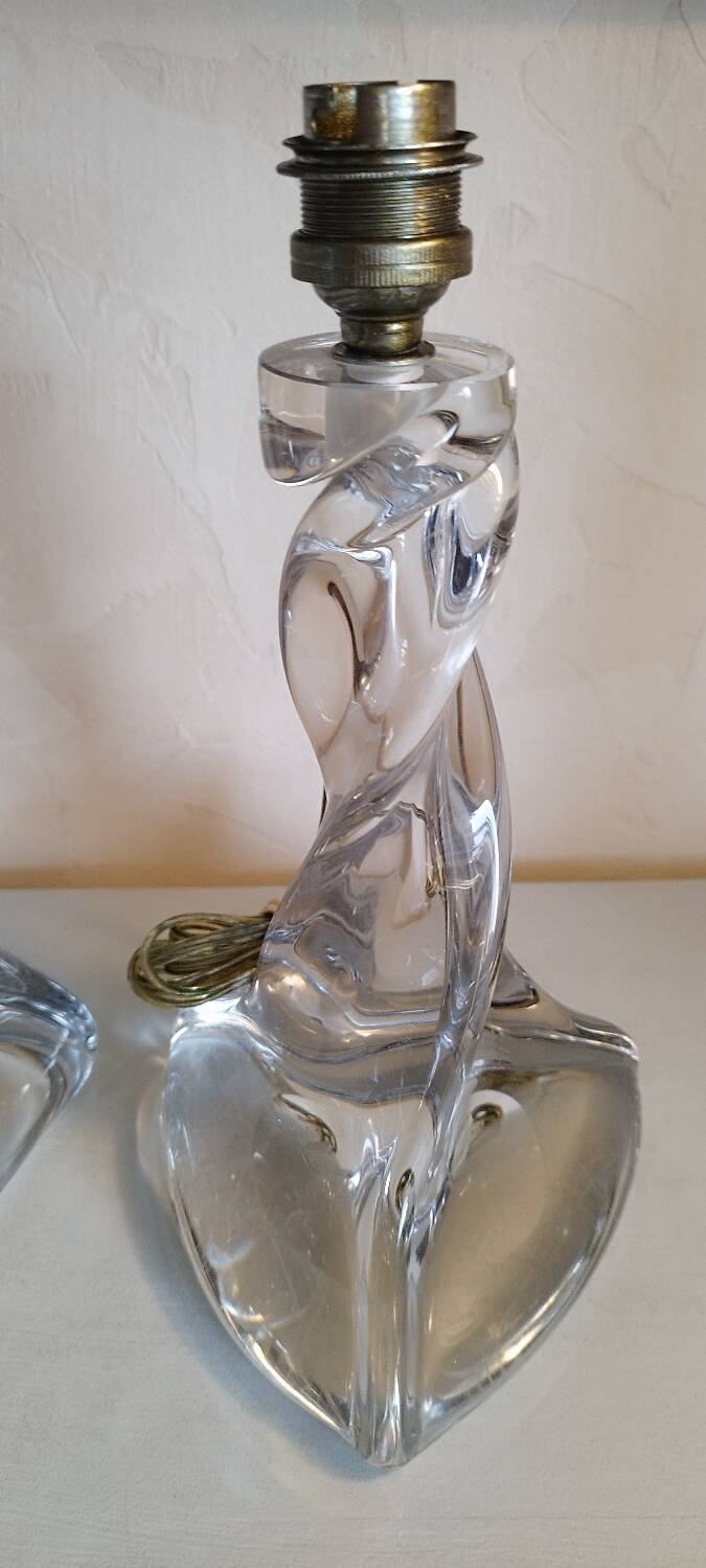 2 Lorraine crystal lamp bases