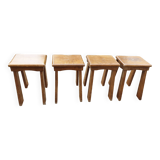 4 low stools designed from the 50s