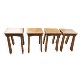4 tabourets bas desing  années 50