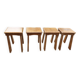 4 low stools designed from the 50s