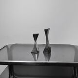 Pair of Swan candlesticks by Matthew Hilton, England, 1980