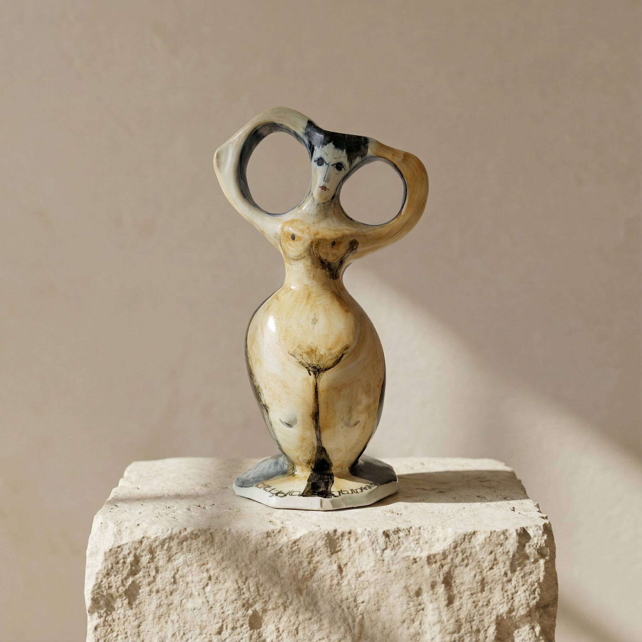 Biomorphic Ceramic Female Form Sculpture Vase Modern Style Europe 20th Cent