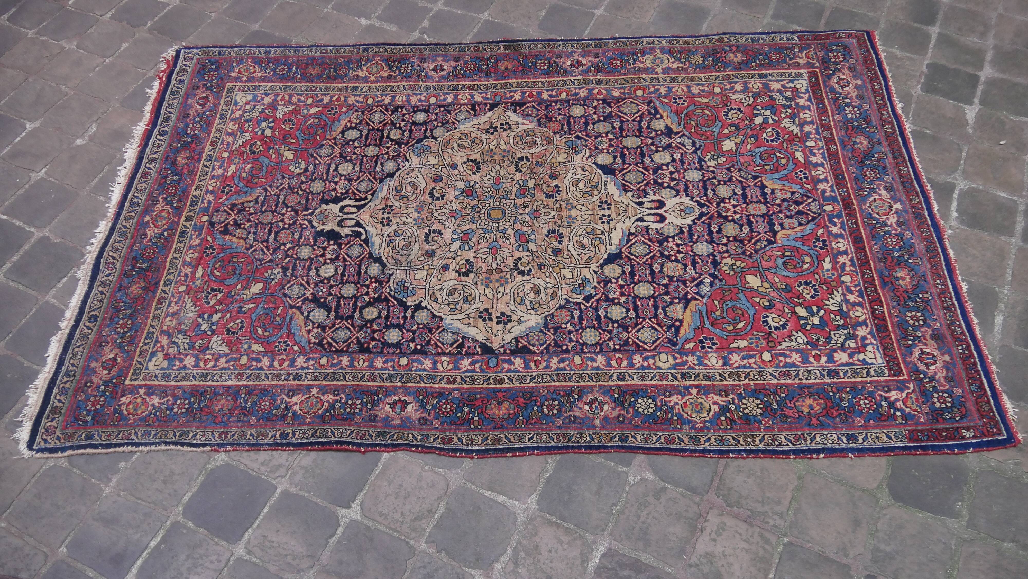 Ancien tapis persan bidjar 196 x 130 CM